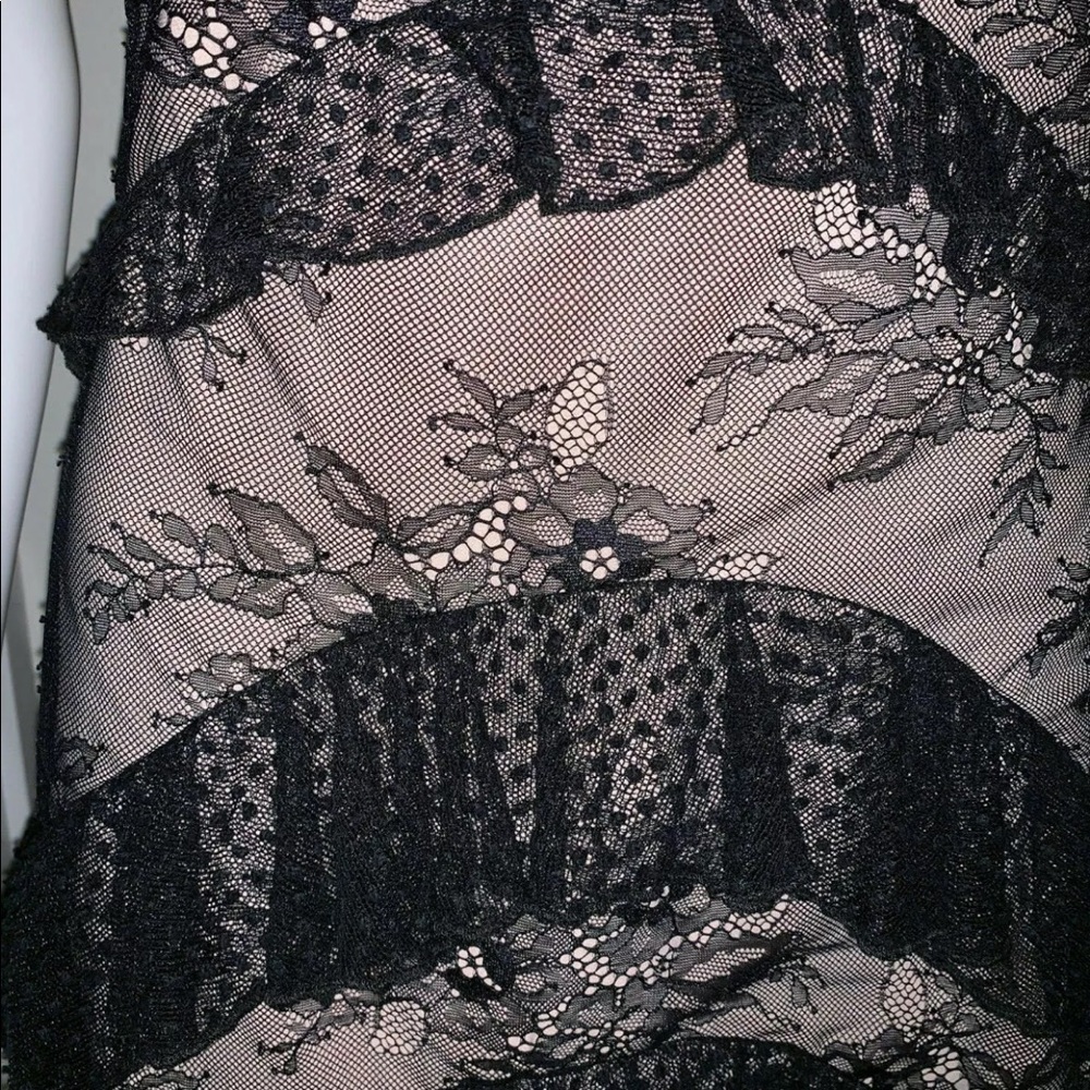NWD ALEXIS *Helia* black nude lace ruffle dress S - Picture 3 of 7